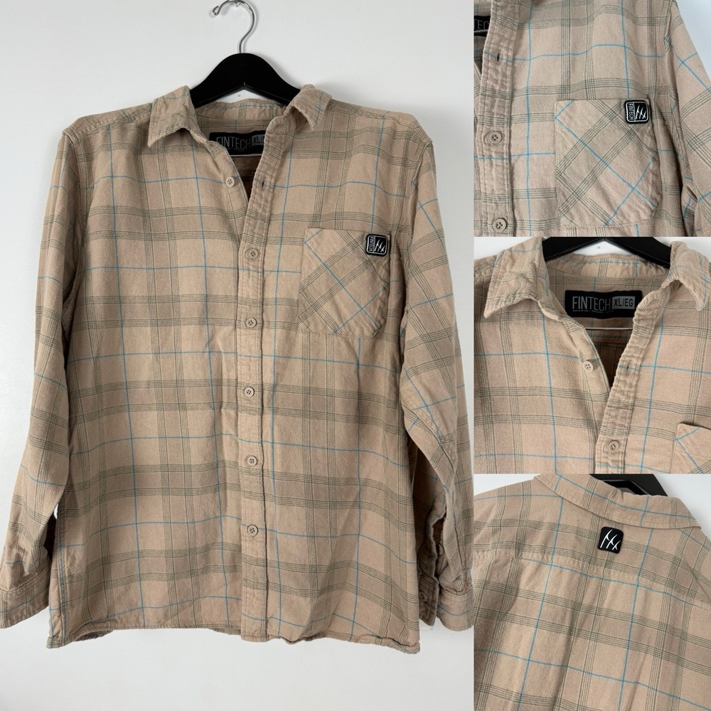 FinTech Shirt‎ Mens Extra Large Heavy Brushed Flannel Fishing Outdoors